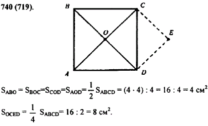 Постройте квадрат ABCD со стороной 4 см и проведите в нем отрезки AC и BD. Чему равна площадь каждого из че..., Задача 10580, Математика