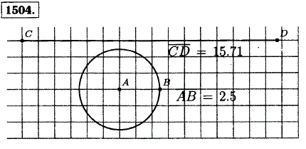 Начертите окружность, радиус которой 2,5 см, и отрезок, длина которого равна длине окружн..., Задача 13225, Математика