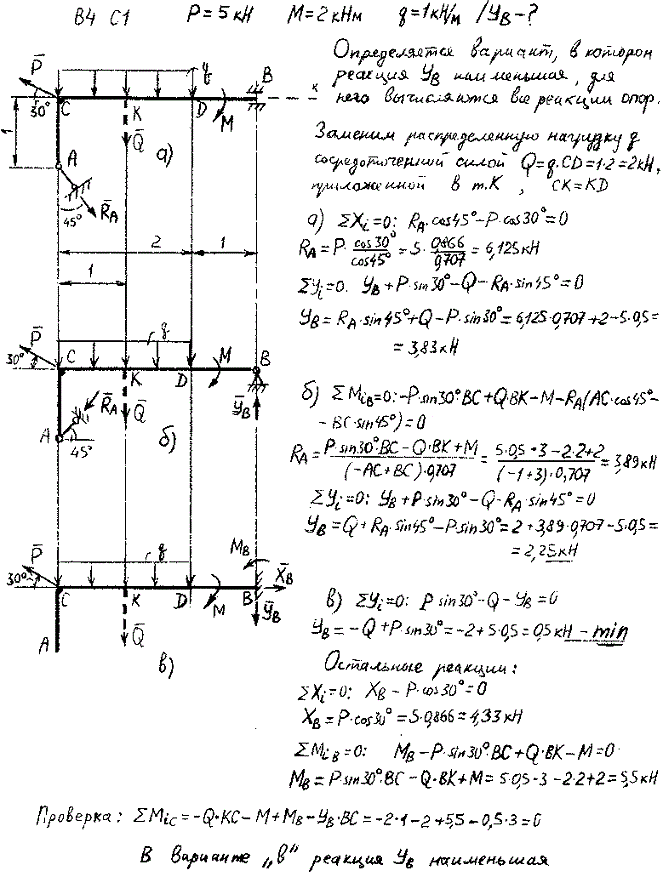Яблонский задание C1..., Задача 14005, Теоретическая механика
