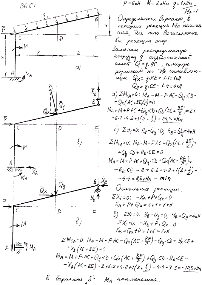 Яблонский задание C1..., Задача 14007, Теоретическая механика