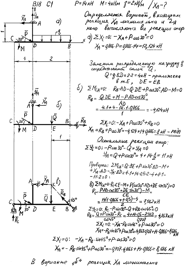 Яблонский задание C1..., Задача 14019, Теоретическая механика