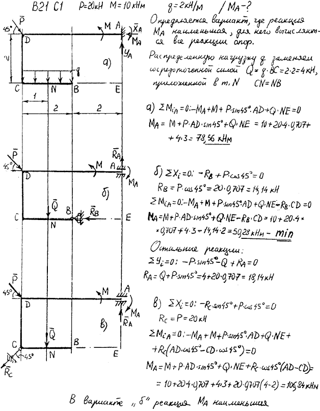 Яблонский задание C1..., Задача 14022, Теоретическая механика