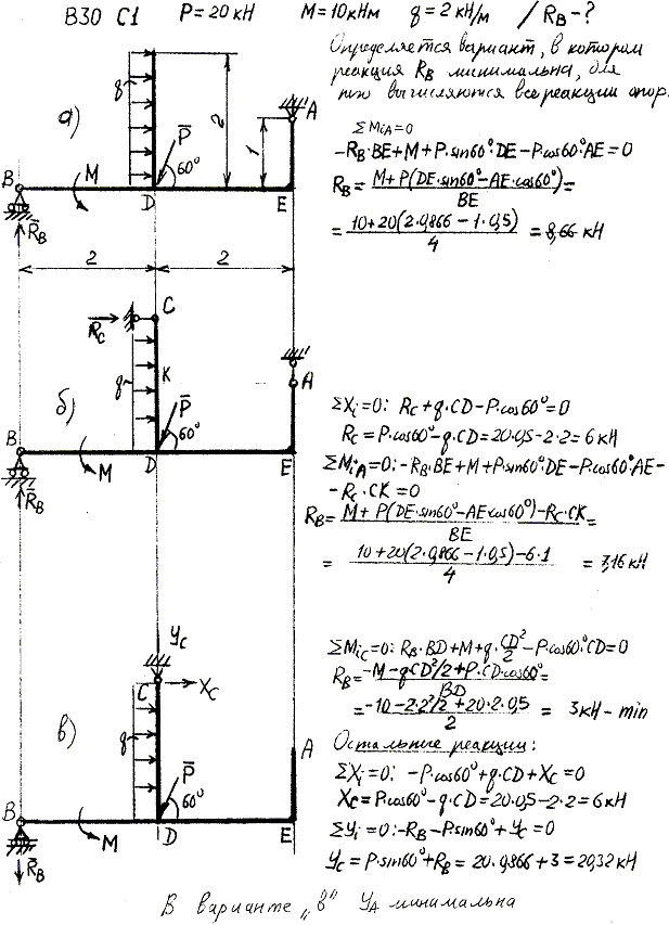 Яблонский задание C1..., Задача 14031, Теоретическая механика