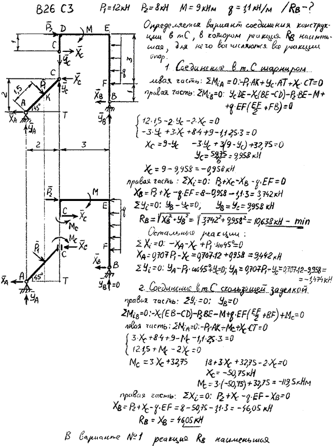 Яблонский задание С3..., Задача 14091, Теоретическая механика