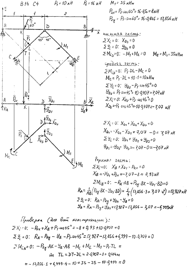 Яблонский задание С4..., Задача 14111, Теоретическая механика