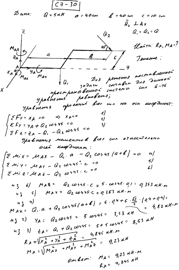 Яблонский задание С7..., Задача 14224, Теоретическая механика