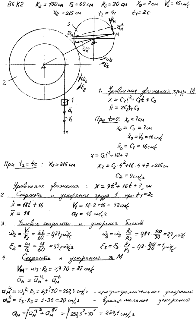 Яблонский задание К2..., Задача 14328, Теоретическая механика