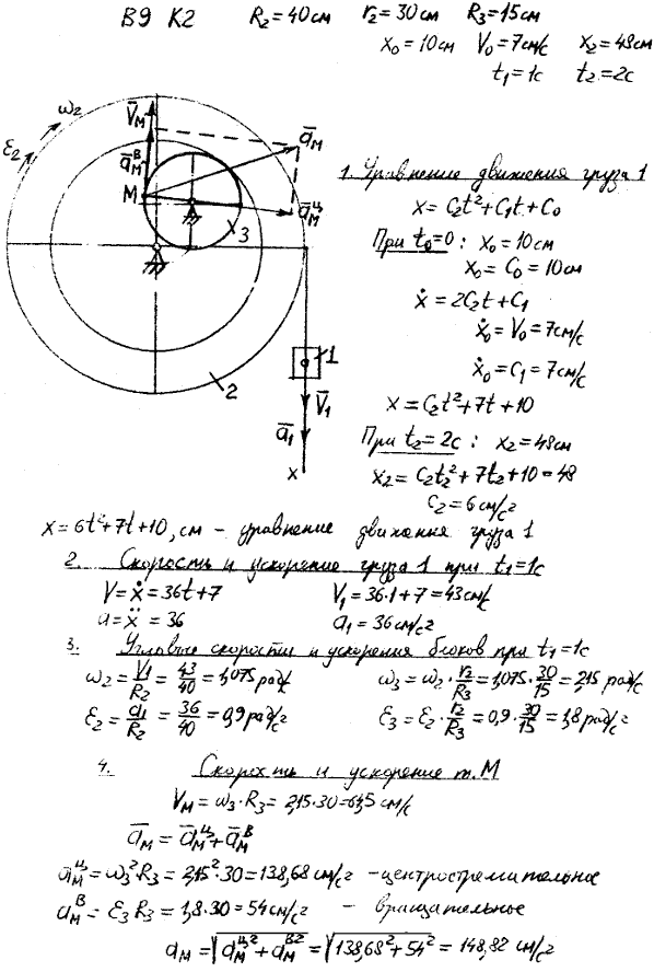 Яблонский задание К2..., Задача 14331, Теоретическая механика