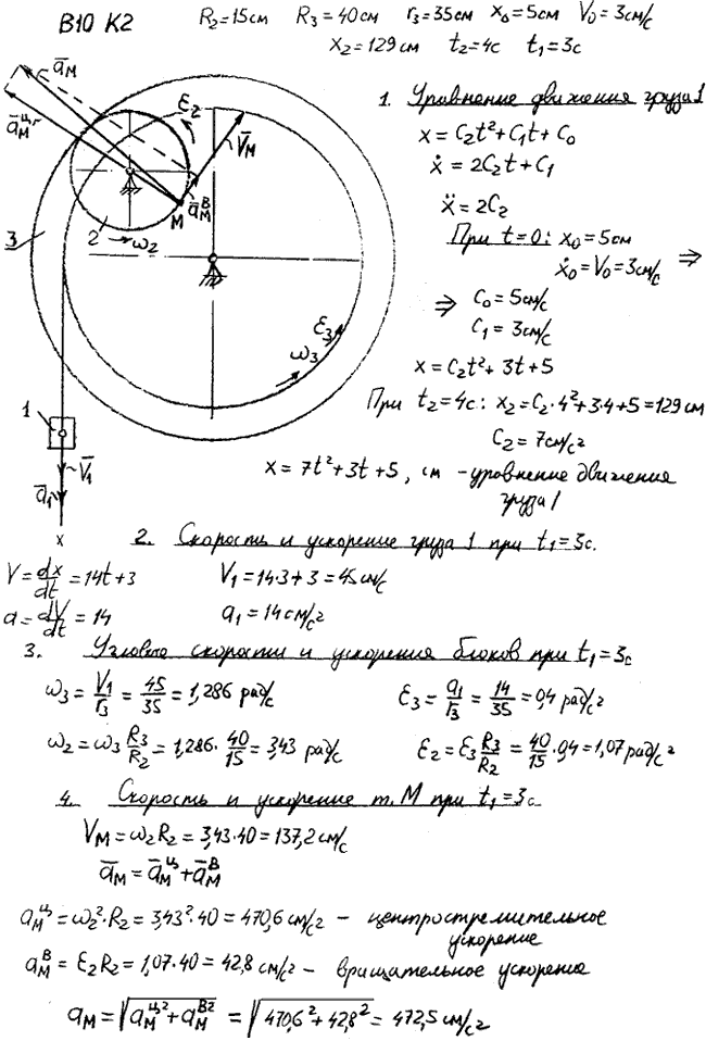 Яблонский задание К2..., Задача 14332, Теоретическая механика