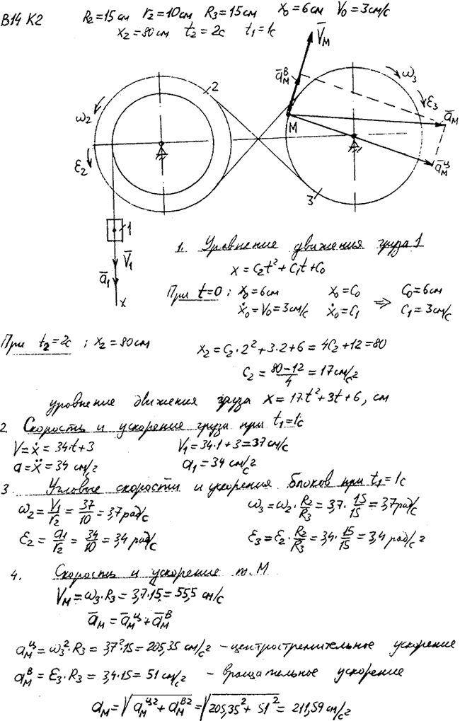 Яблонский задание К2..., Задача 14336, Теоретическая механика