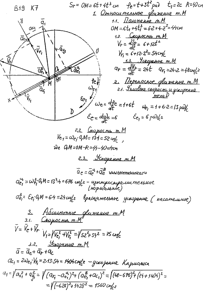 Яблонский задание К7..., Задача 14501, Теоретическая механика