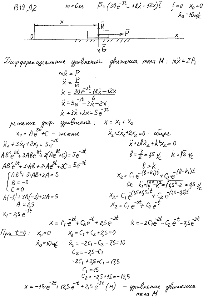 Яблонский задание Д2..., Задача 14630, Теоретическая механика
