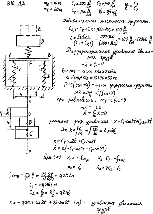 Яблонский задание Д3..., Задача 14659, Теоретическая механика