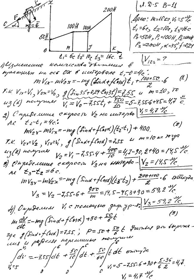 Яблонский задание Д5..., Задача 14718, Теоретическая механика