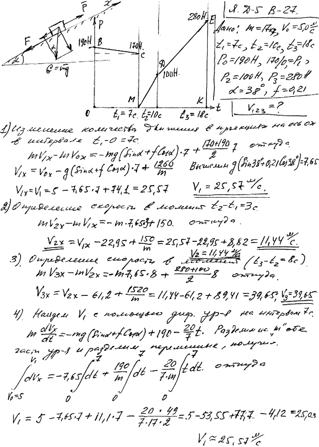 Яблонский задание Д5..., Задача 14734, Теоретическая механика