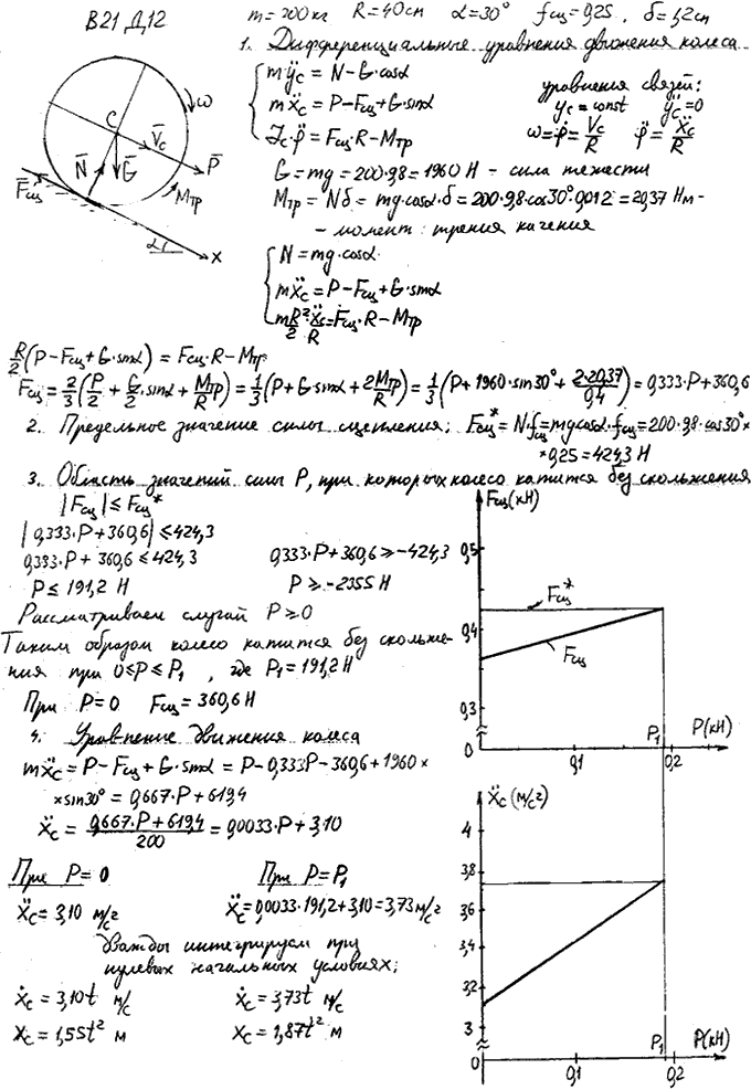 Яблонский задание Д12..., Задача 14952, Теоретическая механика