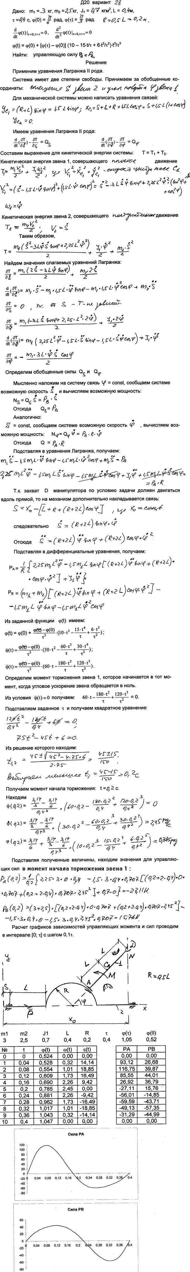Яблонский задание Д20..., Задача 15215, Теоретическая механика