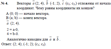 Векторы a (2;4), b (-1;2), c (c1;c2,) отложены от начала координат..., Задача 2533, Геометрия