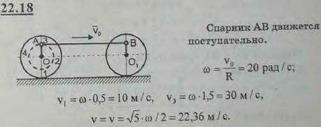 Найти абсолютную скорость какой-либо точки M спарника AB, соединяющего кривошипы OA и O1B осей O и O1, если радиусы ко..., Задача 3204, Теоретическая механика