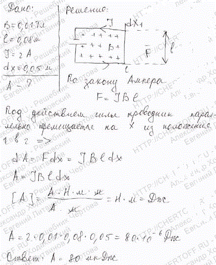 В однородном магнитном поле с индукцией В=0,01 Тл находится прямой провод длиной l=8 см, расположенный перпендикулярно л..., Задача 5272, Физика