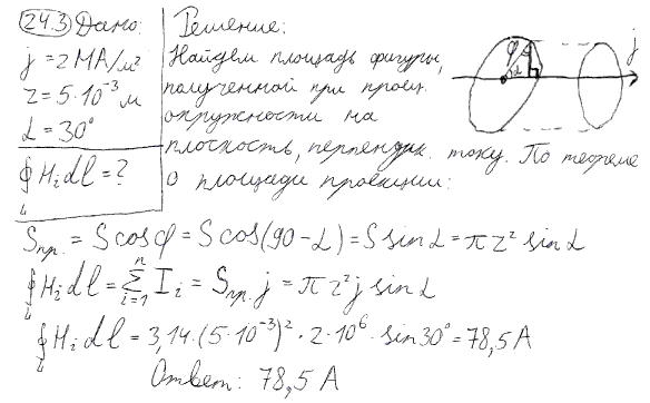 По сечению проводника равномерно распределен ток плотностью j=2 МА/м2. Найти циркуляцию вектора напряженности вдоль окружности ра..., Задача 5327, Физика