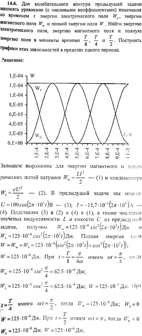 Для колебательного контура предыдущей задачи написать уравнение с числовыми коэффициентами изменения со временем эн..., Задача 9442, Физика