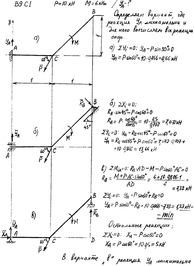 Яблонский задание C1..., Задача 14010, Теоретическая механика