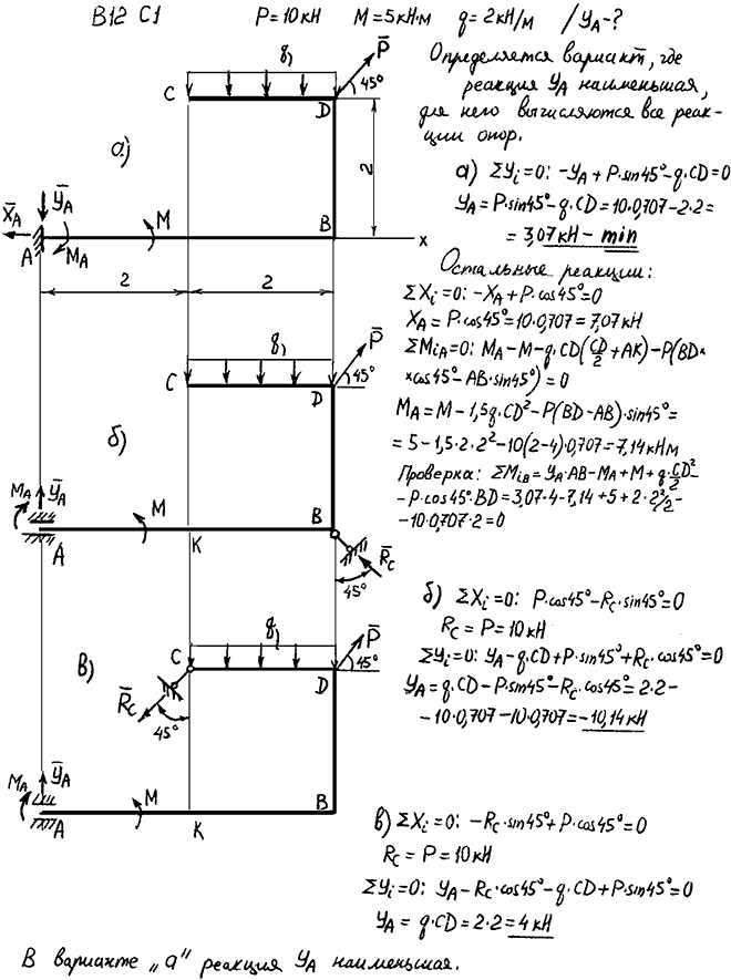 Яблонский задание C1..., Задача 14013, Теоретическая механика