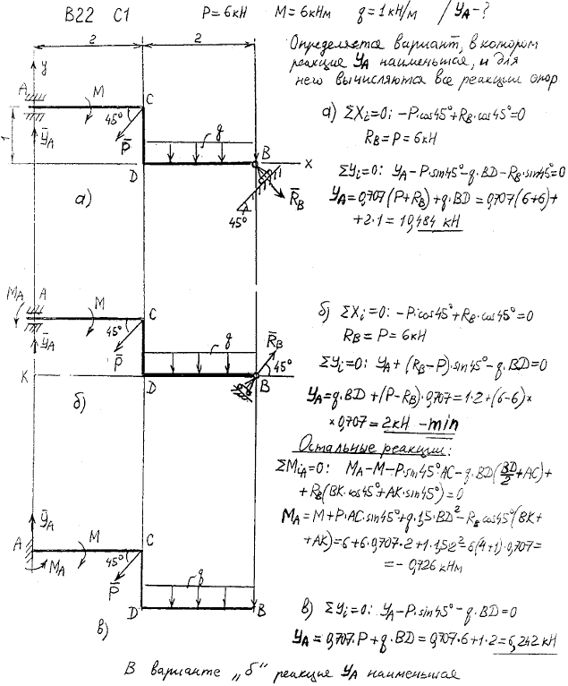 Яблонский задание C1..., Задача 14023, Теоретическая механика