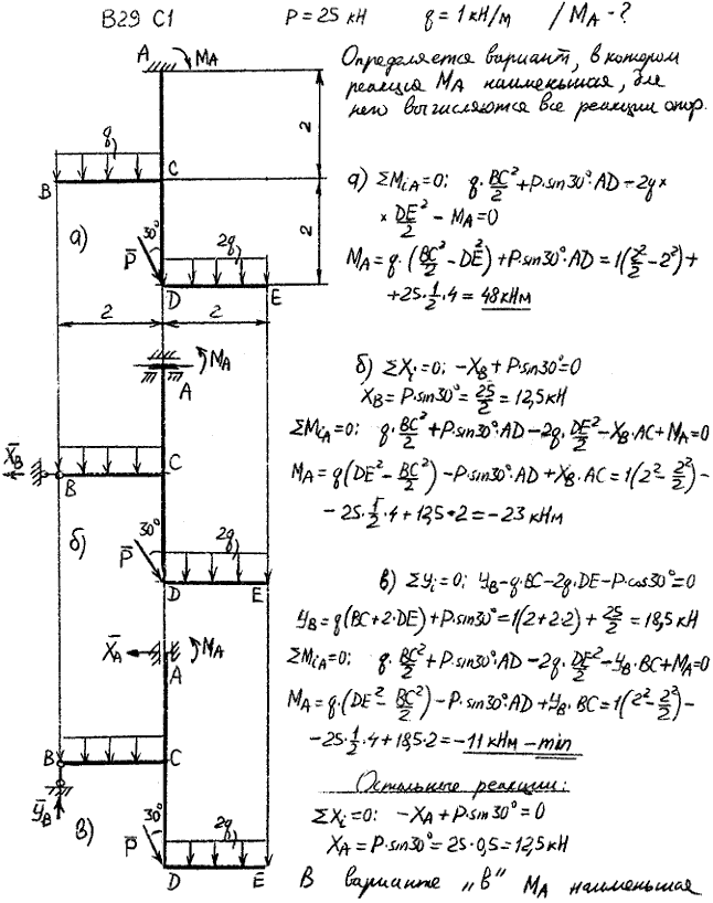 Яблонский задание C1..., Задача 14030, Теоретическая механика