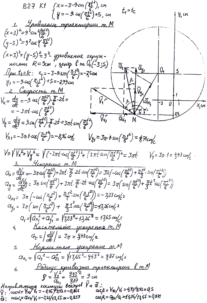 Яблонский задание К1..., Задача 14317, Теоретическая механика