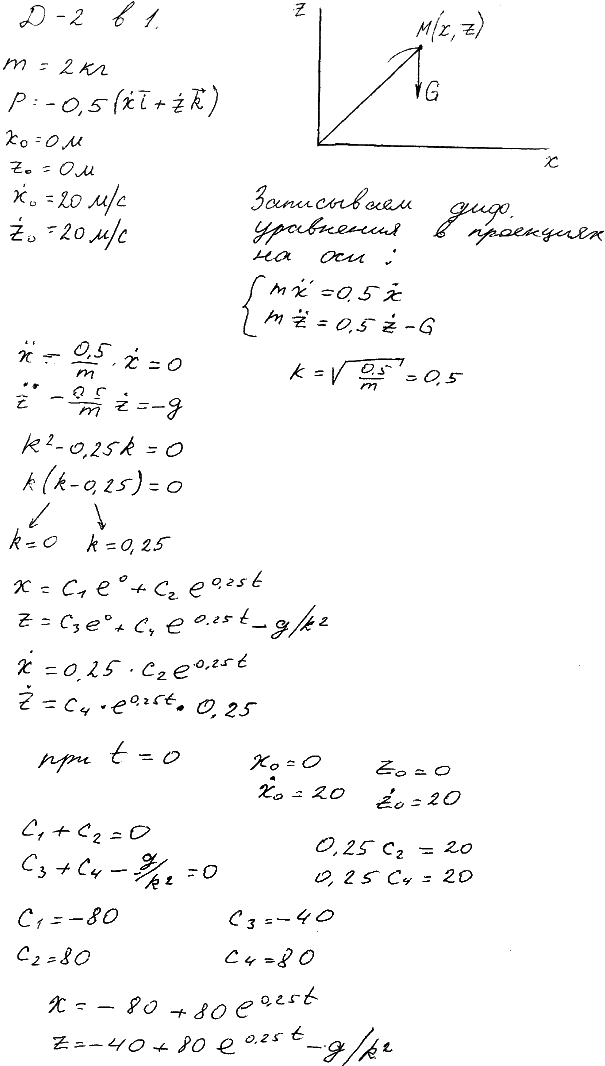 Яблонский задание Д2..., Задача 14612, Теоретическая механика