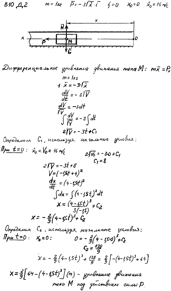 Яблонский задание Д2..., Задача 14621, Теоретическая механика
