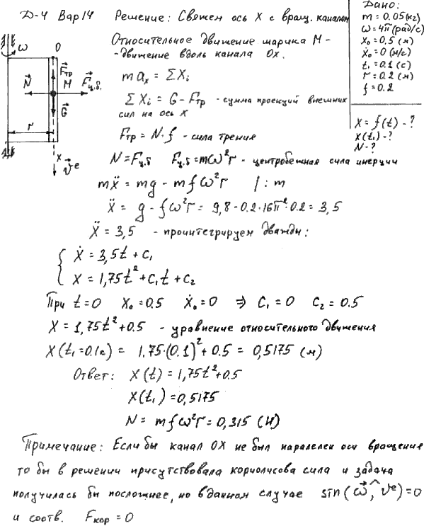 Яблонский задание Д4..., Задача 14689, Теоретическая механика