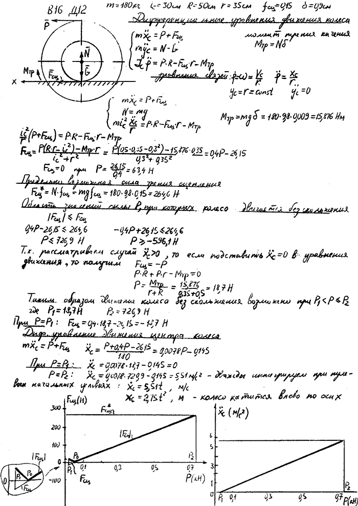Яблонский задание Д12..., Задача 14947, Теоретическая механика