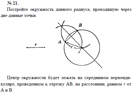 Постройте окружность данного радиуса, проходящу..., Задача 1633, Геометрия