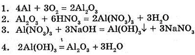 Напишіть рівняння реакцій за схемою перетворень: алюміній - алюміній оксид - алюміній н..., Задача 7694, Химия